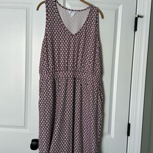 Market & Spruce V-Neck Floral Midi Dress - Black and White